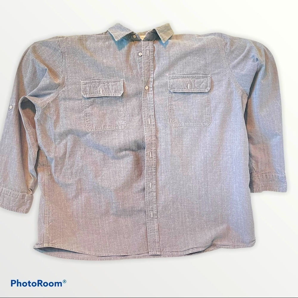 Grey 2 Pocket button Down L/S heavy duty shirt